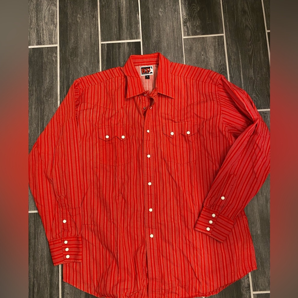 Mens Brooks & Dunn Western Shirt Size XL Pearl Snaps Long Sleeve USA bin PM